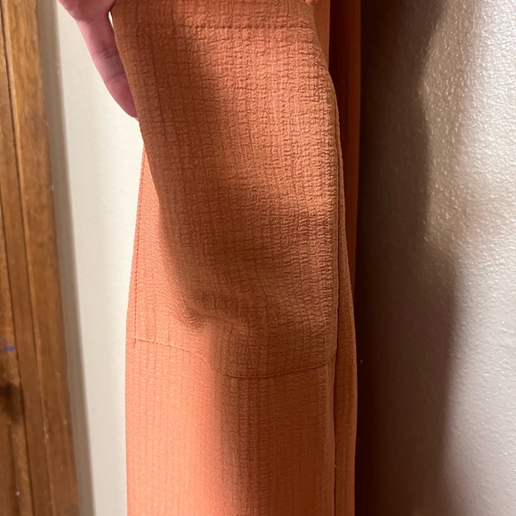 Women's Lightweight Waffle Weave Oversized Rust Jumpsuit / Onesie Boho Vacation - Picture 3 of 7